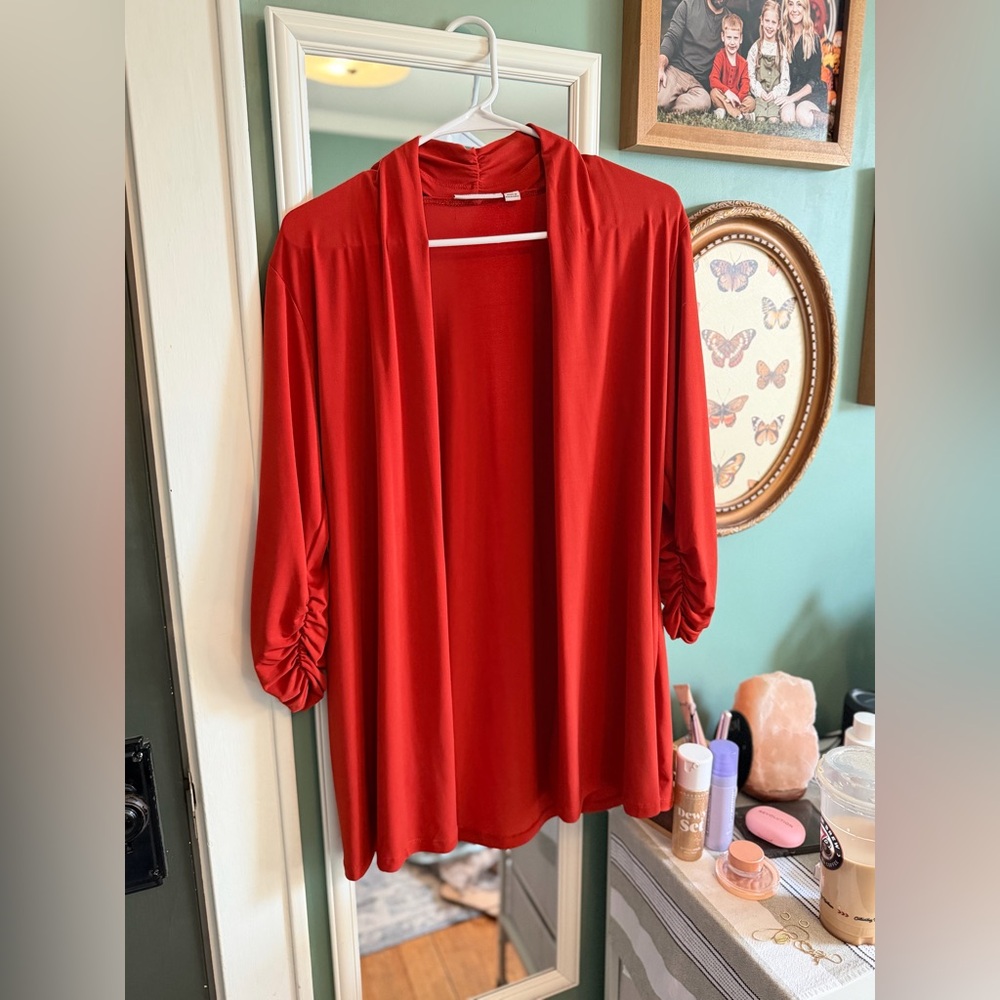 Burnt orange Open Front Cardigan